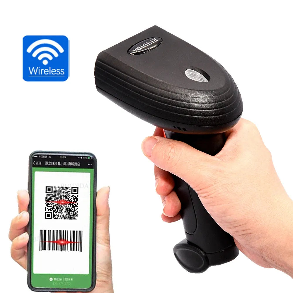 Handheld QR Code Scanner 1D 2D Wired Barcode Scanner or Wireless Bar code Scanner or Bluetooth Code Reader for PDF417 DataMatrix