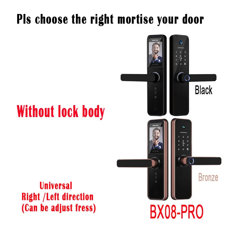 Tuya visual Wifi Digital Electronic Smart Fingerprint Door Lock With Biometric Camera intelligence Card Password Key Unlock