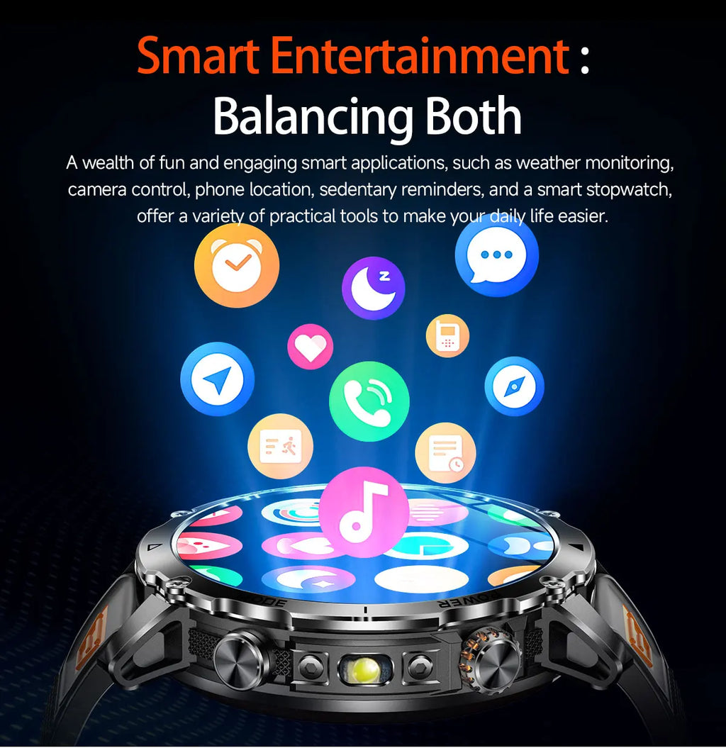 New GPS Sapphire Glass Smartwatch Business men 1.7-inch AMLED Screen Clock 1400mAh Battery 10ATM waterproof Titanium alloy Watch