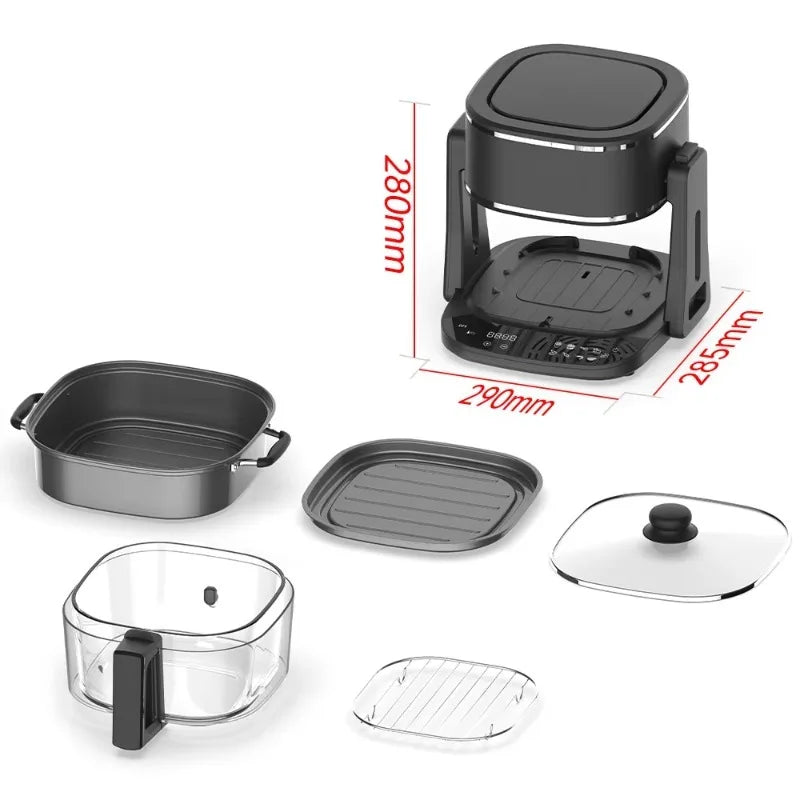 Airo Factory Stainless Steel Digital Air Fryer 4.5L Electric Glass Steam Air Fryer Without Oil