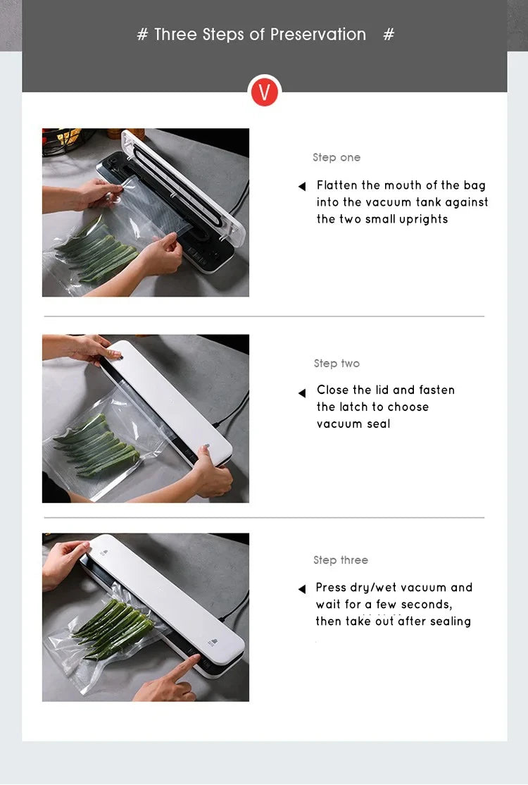 30cm Sealing Vacuum Sealing Machine Universal Dry/Moist/Oily/Powder Food Preservation Sealer for Kitchen Use