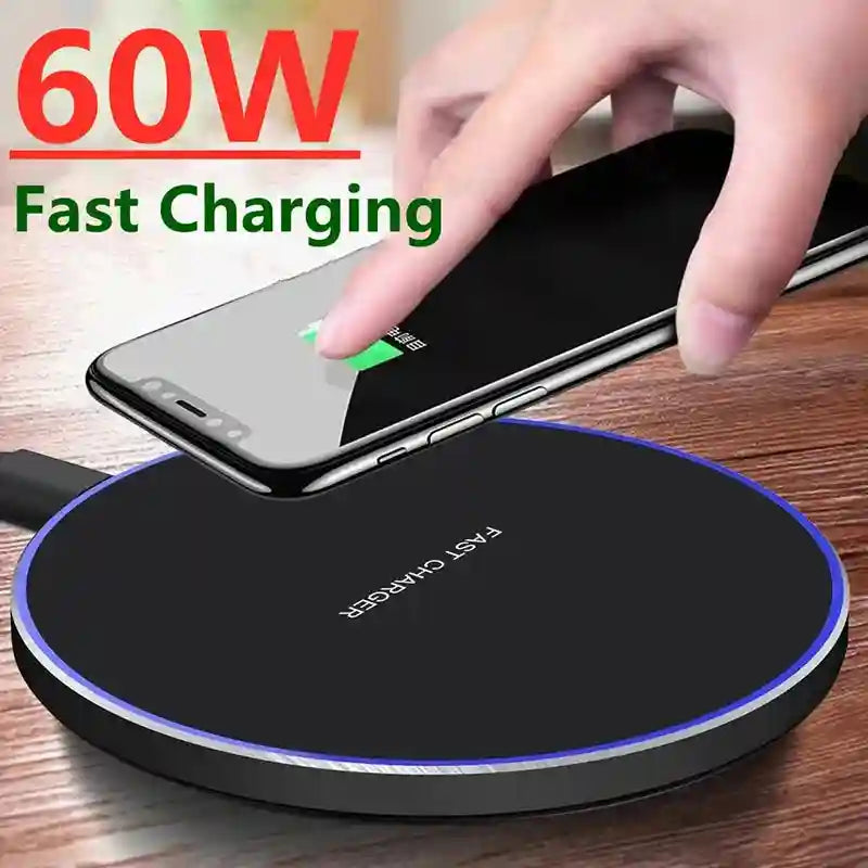 15W Qi Certified Wireless Charger Pad for iPhone and Samsung - Black Tidesmit