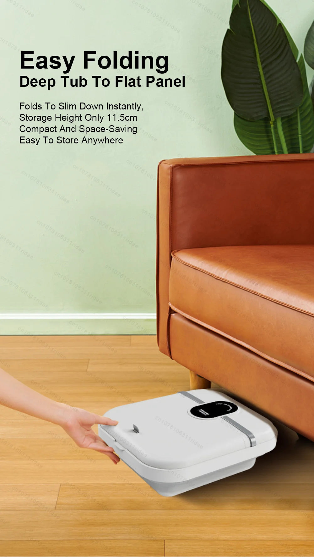 Folding Electric Foot Bath Massager with Heat Therapy & Bubble Spa Massage Cushion Tidesmit