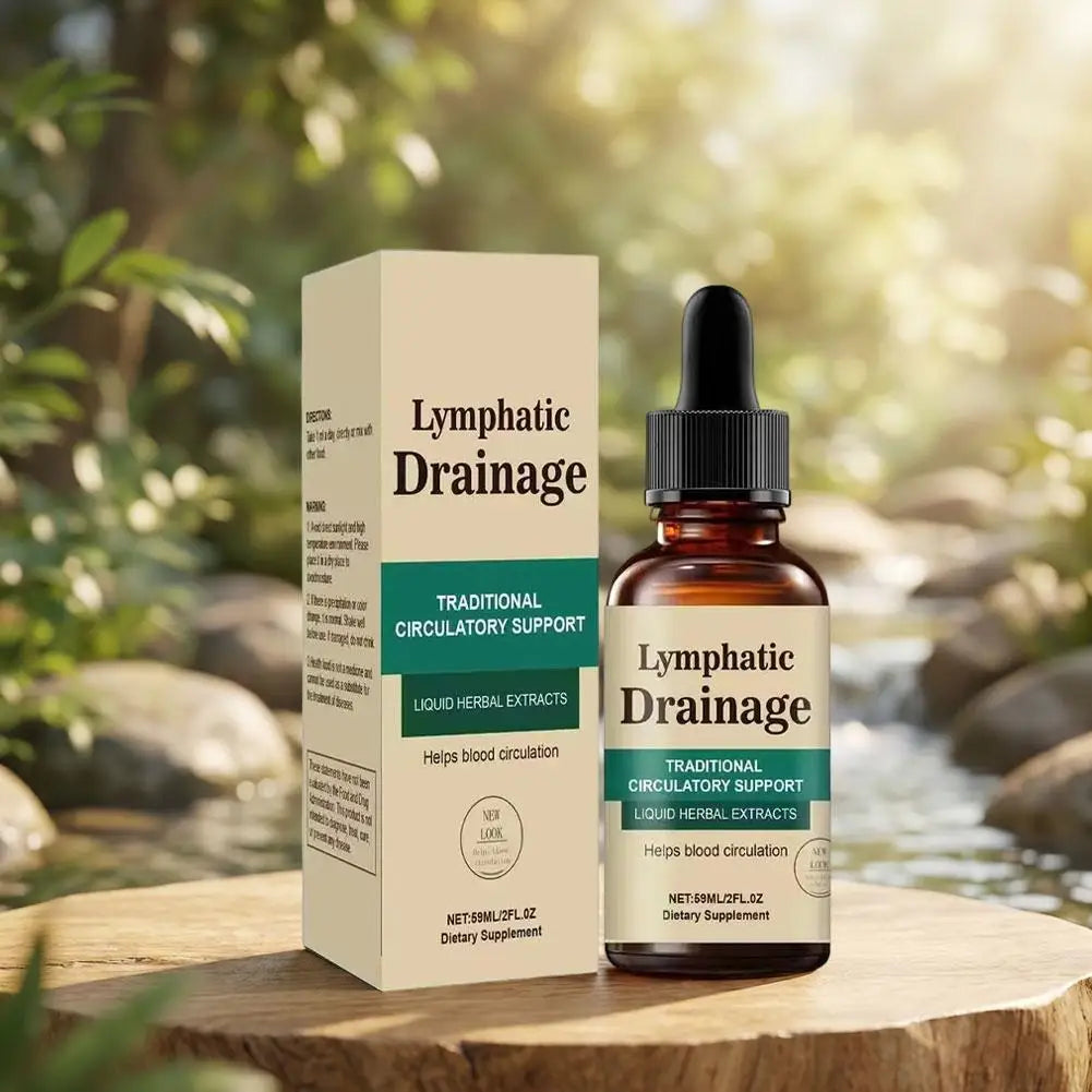 Natural Herbal Lymphatic Drainage Drops, Fast Absorb Detox Liquid Supplement Improve Blood Circulation Relieve Swelling Immune