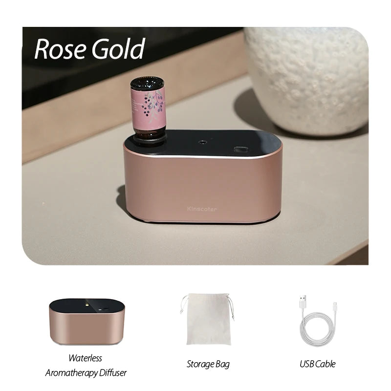 KINSCOTER Portable Waterless Aroma Diffuser Essential Oil Nebulizing Diffusion Machine for 10ml 20ml Oil Bottles with Bag