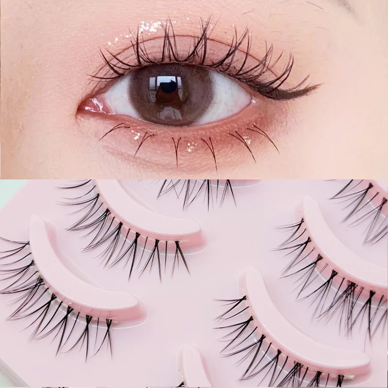 Anime Manga False Eyelashes - Natural Wispy Faux Lashes - 5 Pairs Set False Eyelashes Tidesmit
