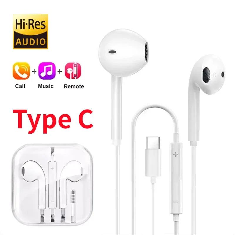 USB C Wired Earbuds with Microphone for Samsung Galaxy - Tidesmit Type-C Box Tidesmit