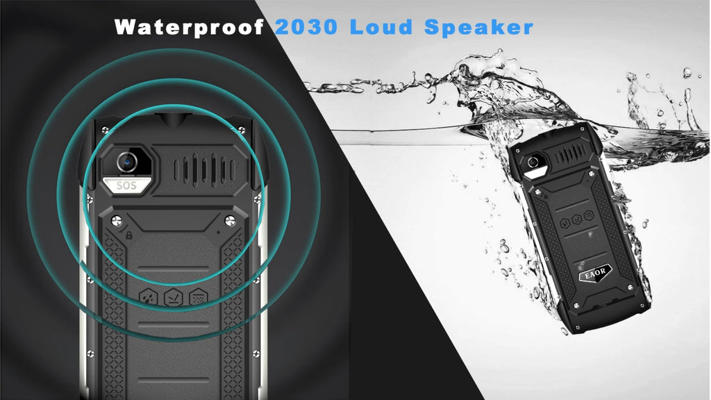 EAOR 2G Rugged Flashlight 4000mAh Big Battery Power Bank IP68 Waterproof 2.8 IPS large screen 0.3M cam MTK feature mobile Phone