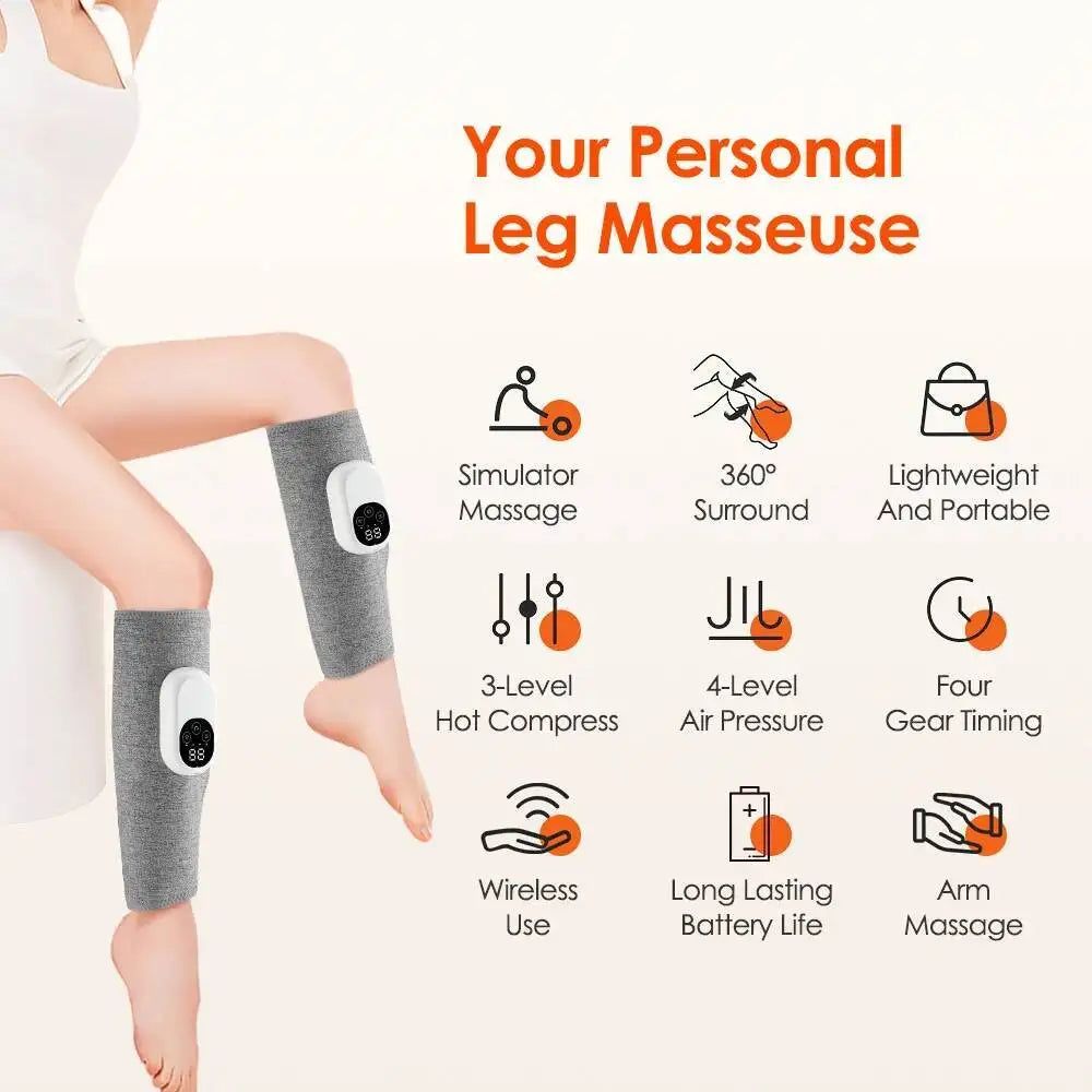 Portable Calf Massager with Heat - Air Compression Recovery Device Fascia Gun Tidesmit