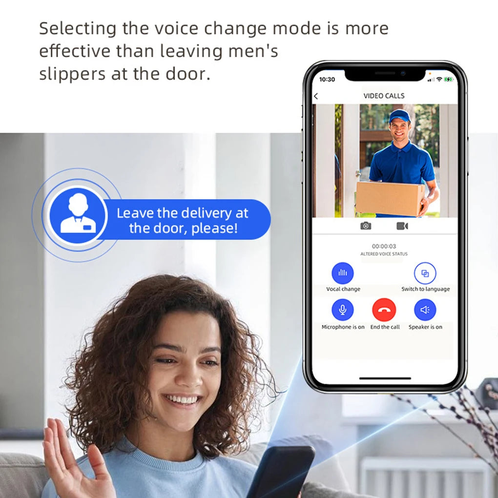 Wifivisual Doorbell Bell Camera Wireless Solar Charging Waterproof Night Vision Smart Home HD Doorbell Two-Way Intercom Voice