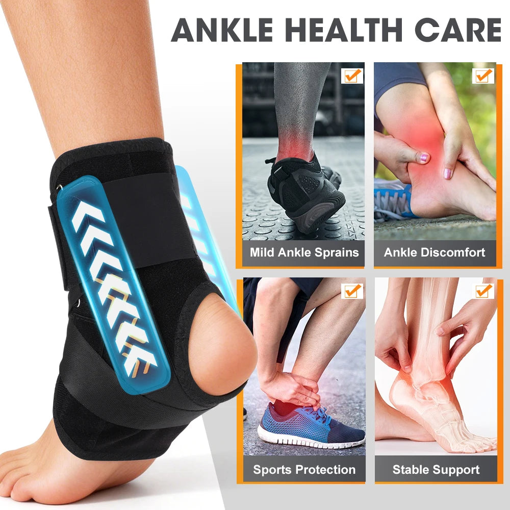 Foot Ankle Support Brace for for Arthritis Tendonitis Sprain Injuries with Side Stabilizers Women Men 360° Protect Foot Brace