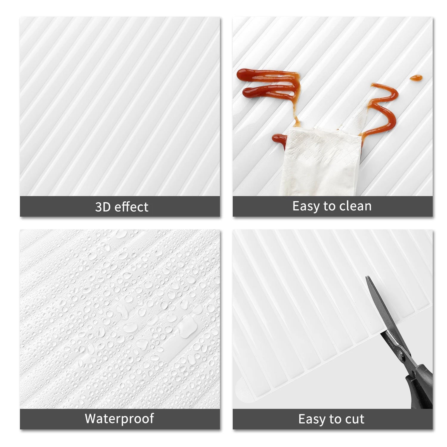 5/10 PCS Peel-and-Stick Wall Tiles Waterproof Anti-oil for Kitchen Backsplash Children's Room Home Decor Trendy Stick-On Tiles