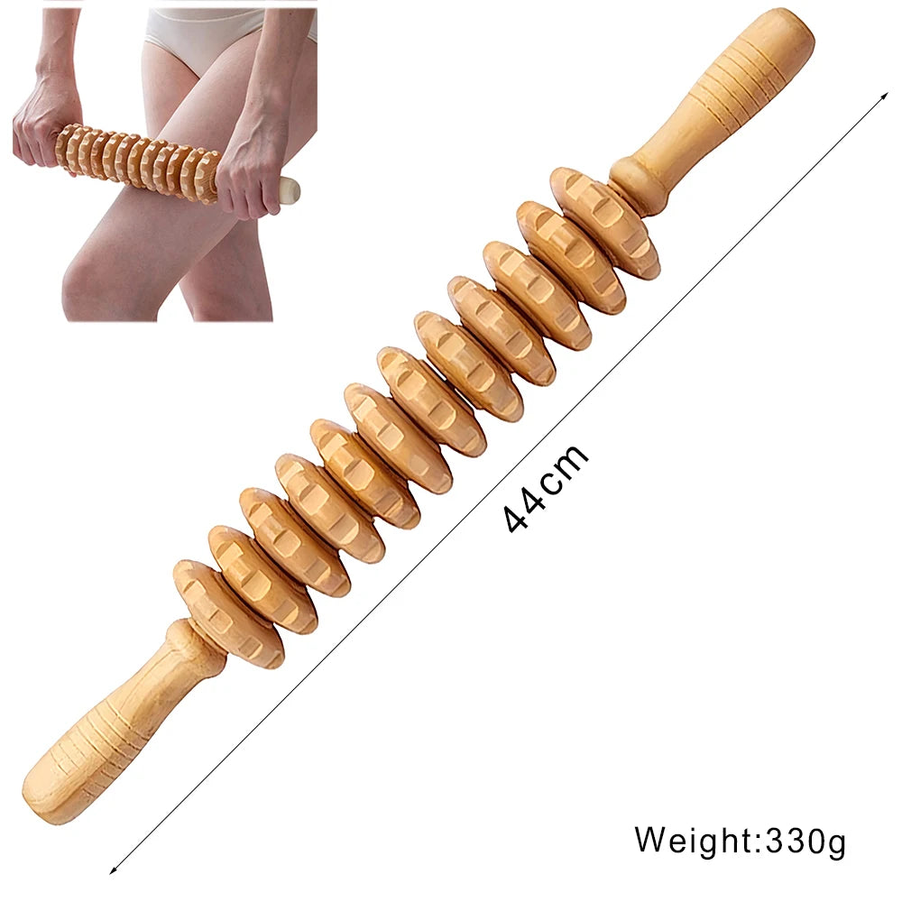 Wooden Lymphatic Drainage Massager Tool for Targeted Body Contouring Back Massage Instrument Body Roller G Tidesmit