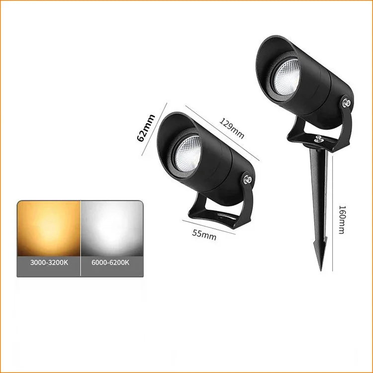 Waterproof Dimmable Outdoor LED Garden Lighting Spike Lawn Lamp Path Spotlights 5W 7W 10W 15W AC220V DC12V 24V for Garden