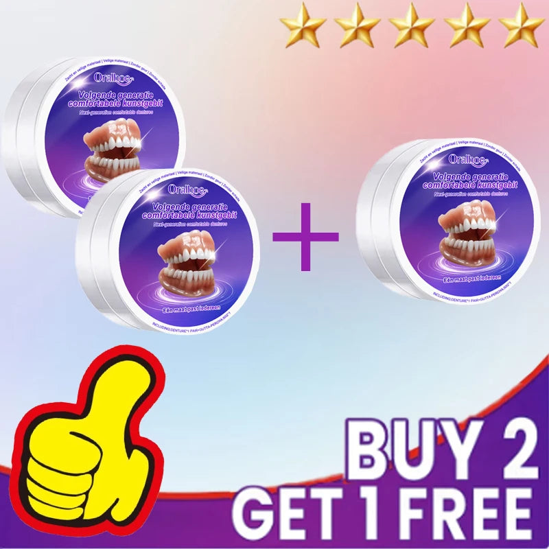 Elastic Silicone Simulation Teeth Kit, Comfortable Wear Stable Hold, Lifelike Appearance Upper Lower Dental Denture Plates