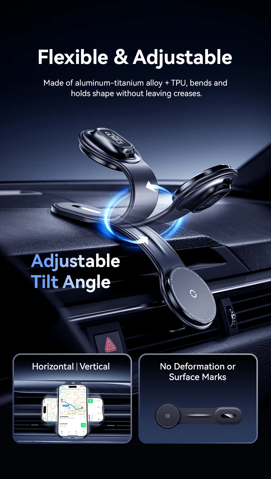Magnetic Wireless Car Phone Charger - 15W Qi Certified Mount Tidesmit