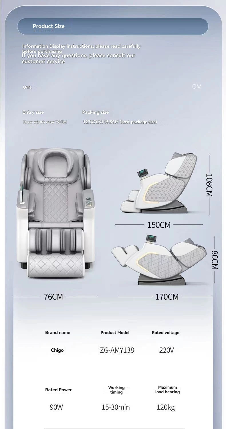 Tidesmit Full Body Zero Gravity Electric Massage Chair with Heat Therapy Massage Chairs Tidesmit