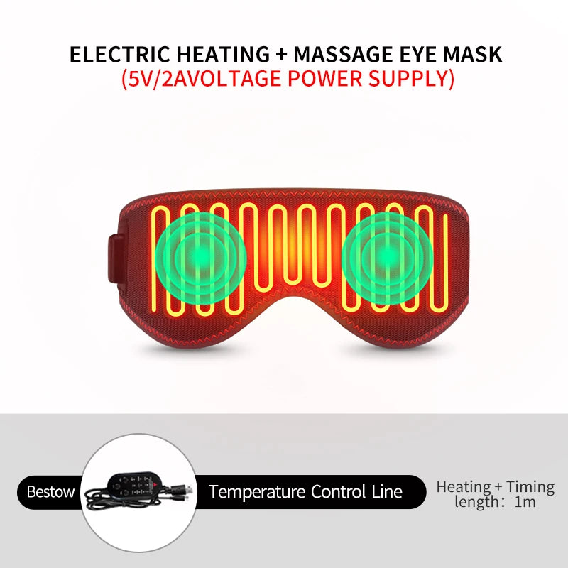 Heated Eye Mask for Dry Eyes | 3-Level Heat Therapy & Massage - Tidesmit Massage Cushion 5V-Massage Tidesmit