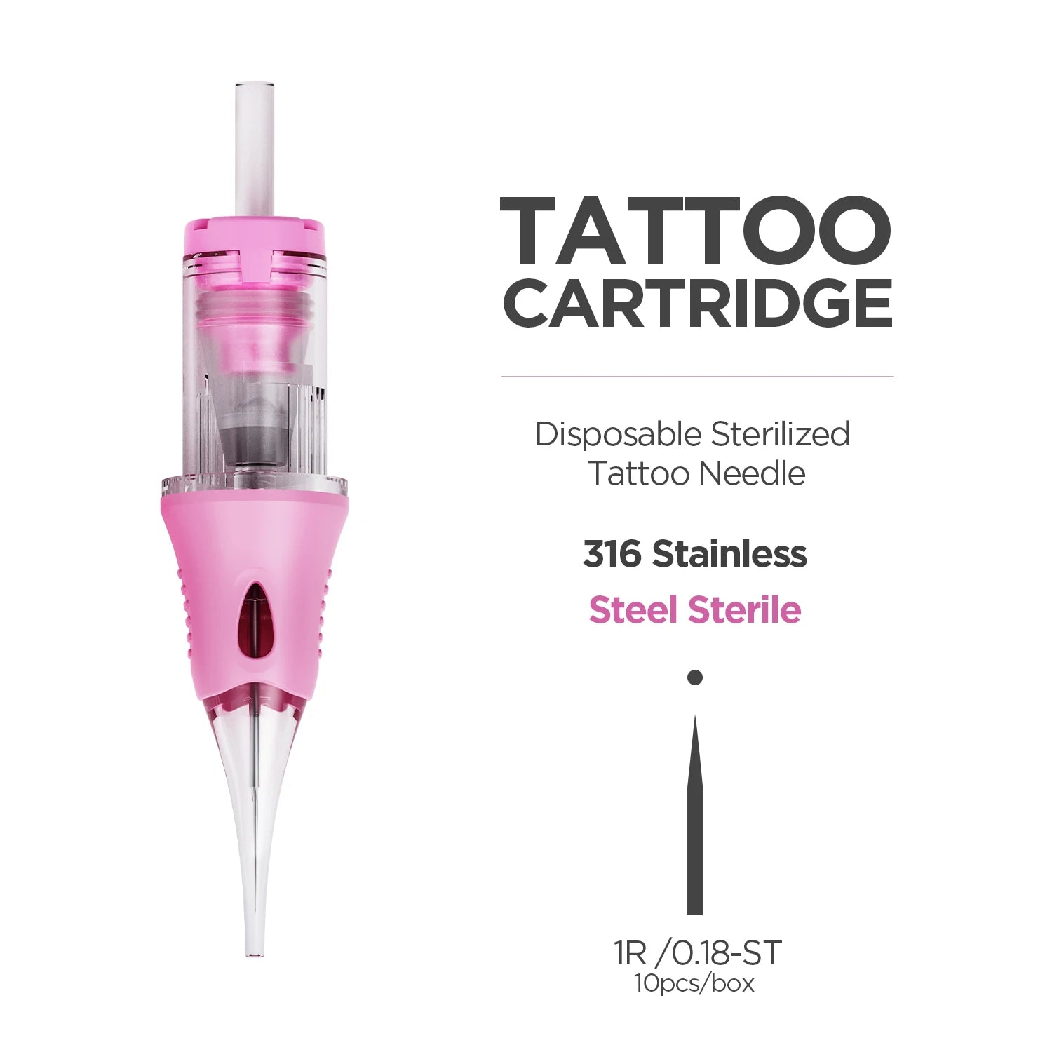 Permanent Makeup Needles - Sterile Tattoo Cartridge 10 Pack Permanent Makeup Machines 1R 0.18-ST China Mainland Tidesmit