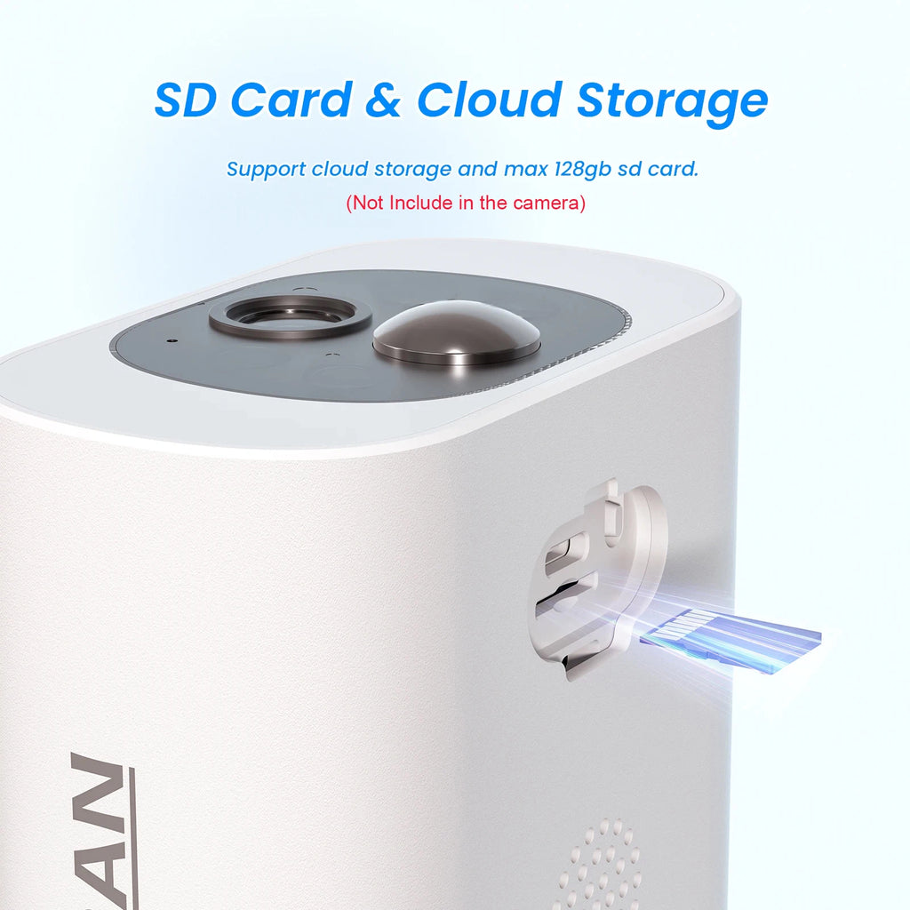ANRAN 2K Solar Camera Built-in Battery 3MP 2.4G WIFI Security Camera Flood lights Free Basic Cloud Storage Color Night Vision