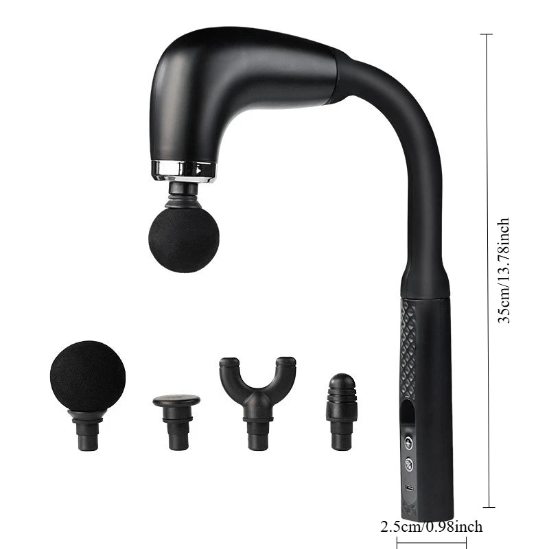 Fascia Gun Deep Tissue Massager - Rechargeable Sports Recovery Tool Fascia Gun Black Tidesmit