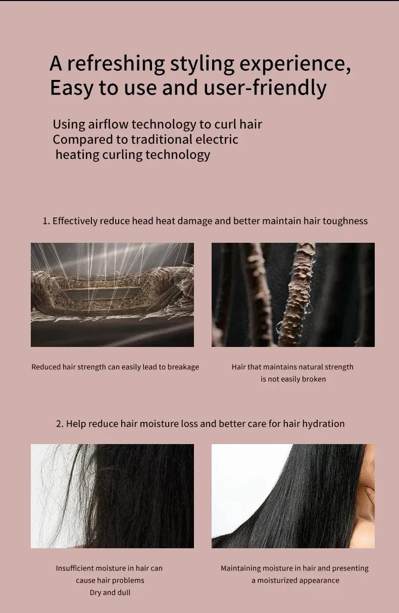 SenCiciMen 6-in-1 multi hair styler using airflow technology to reduce heat damage and maintain healthy, hydrated hair.
