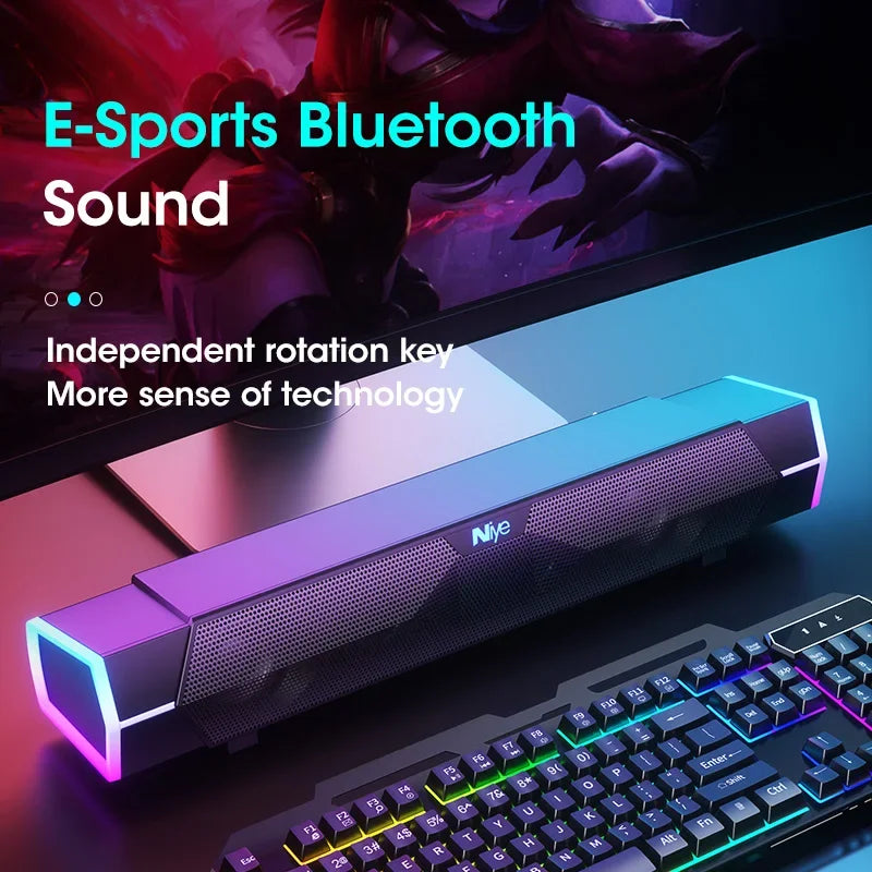Computer Soundbar Bluetooth Speaker - 4D Surround Sound System Tidesmit