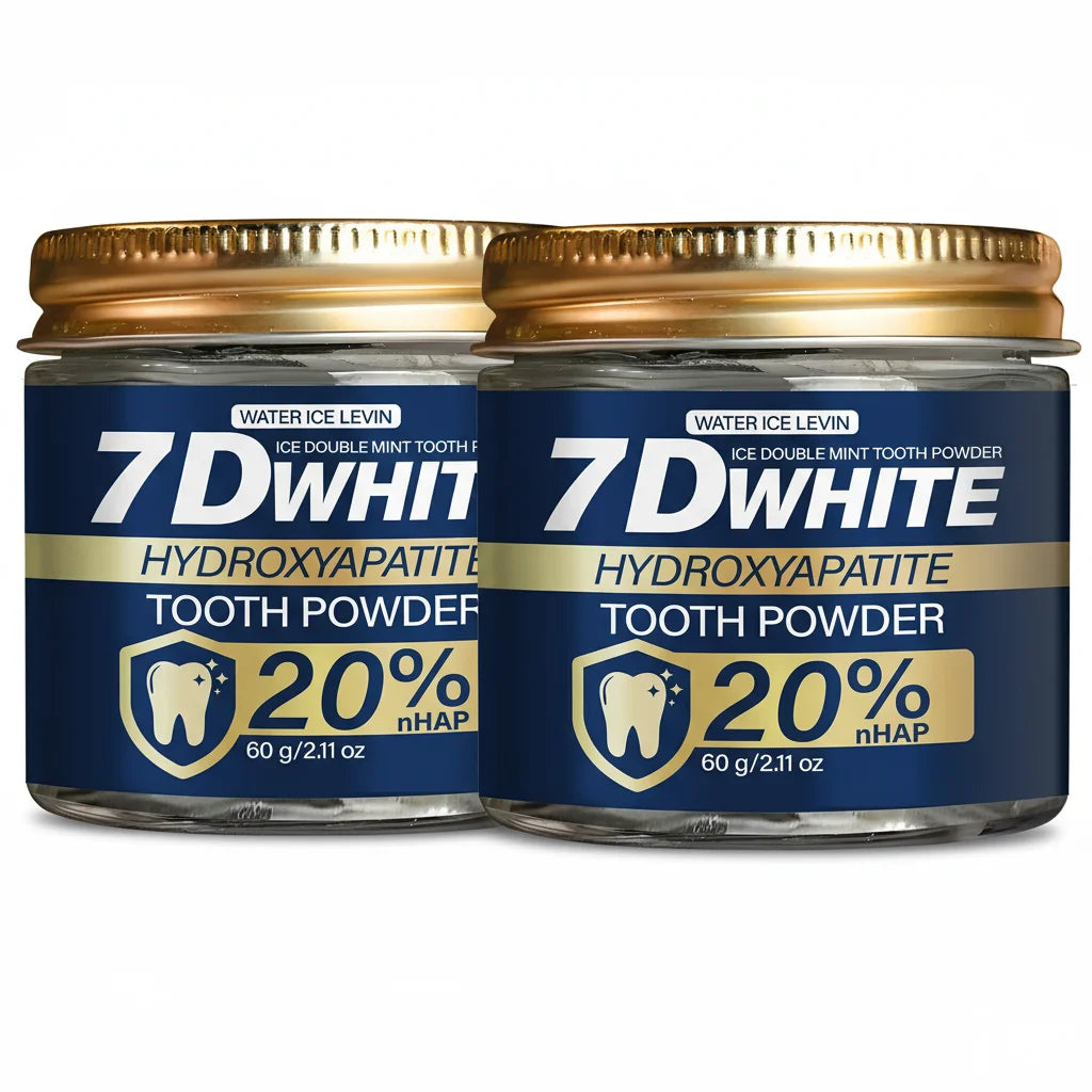 Tidesmit Hydroxyapatite teeth whitening powder with charcoal and double mint for enamel remineralization.