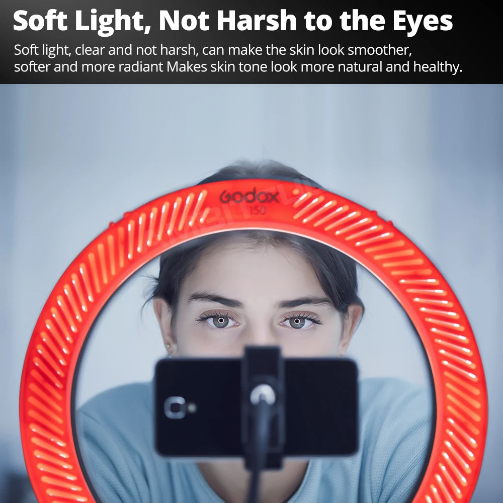 LED Ring Light with Adjustable Color Temperature for Video and Makeup Tidesmit