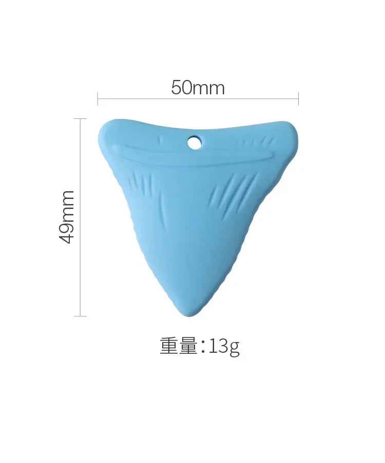 Kids Sensory Chew Necklace Brick Chewy Kids Silicone Triangle Fangs Toys Silicone Teeth for Children with Autism