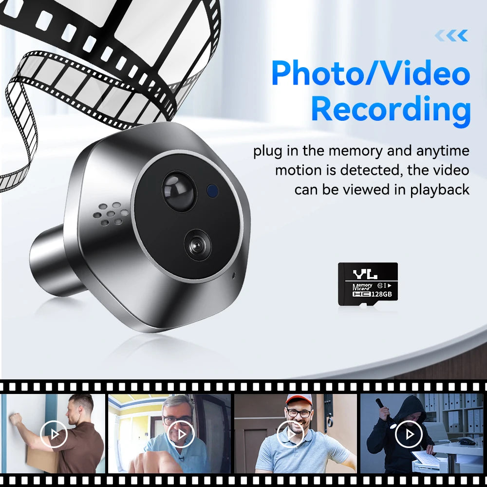 Wsdcam 1080P WiFi Video Doorbell Tuya Smart Door Bell Two Way Audio Intercom Wireless Video Peephole Camera PIR Night Vision