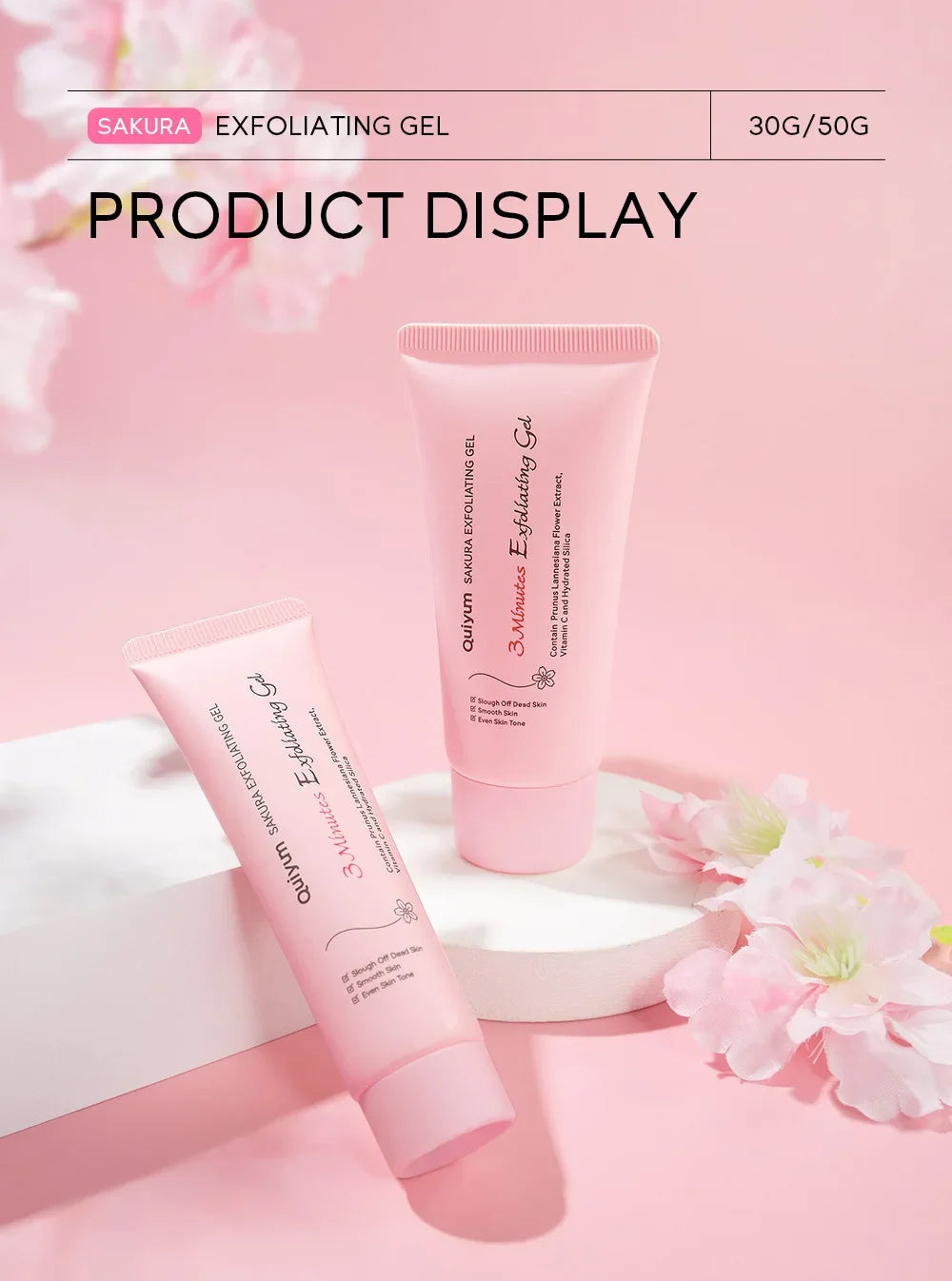 Sakura Exfoliating Peeling Gel | Smooth Face Scrub, 30g & 50g Tidesmit Scrubs Treatments Tidesmit