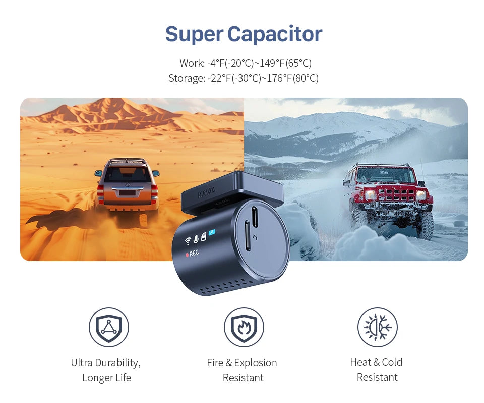 Mini 3 Pro 2K Dash Cam WiFi - Tidesmit Compact Vehicle Recorder Tidesmit
