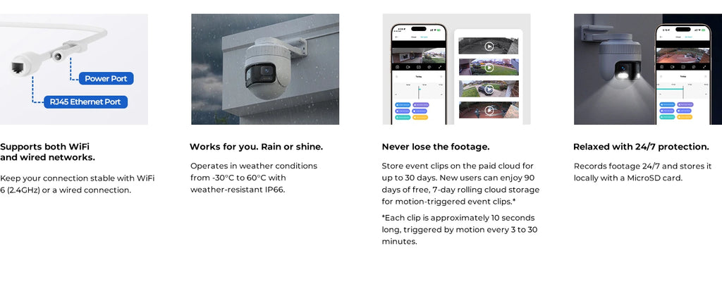 IMILAB EC6 Panorama WiFi Security Camera 6MP 180° Panorama AI Human Detection PTZ Color Night Vision Compatible with Xiaomi Home