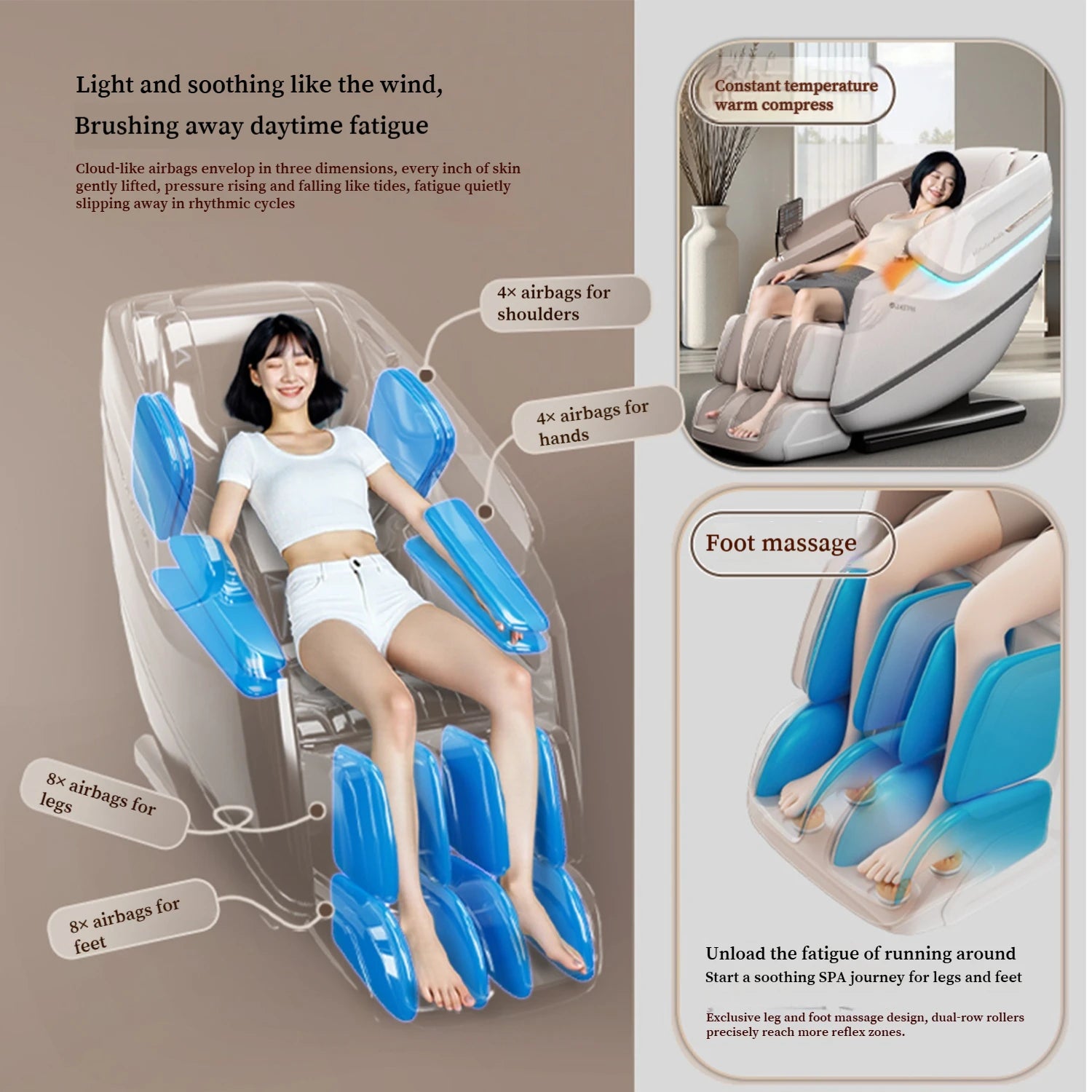 Zero Gravity SL Track Massage Chair with Heat Therapy - Tidesmit Body Shaping Massage Equipment Tidesmit