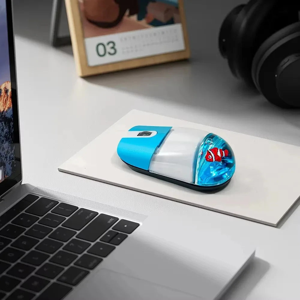 Creative Cute Floating Aquarium Animal 2.4 Wireless Mouse Ergonomics Mute Liquid Mice For PC Laptop Computer Accessoires Gifts