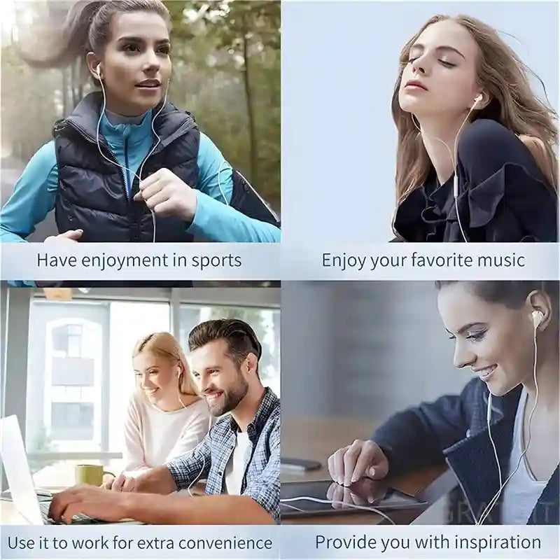 USB C Wired Earphones for Android - 3 Pack Noise Isolating Headset Tidesmit