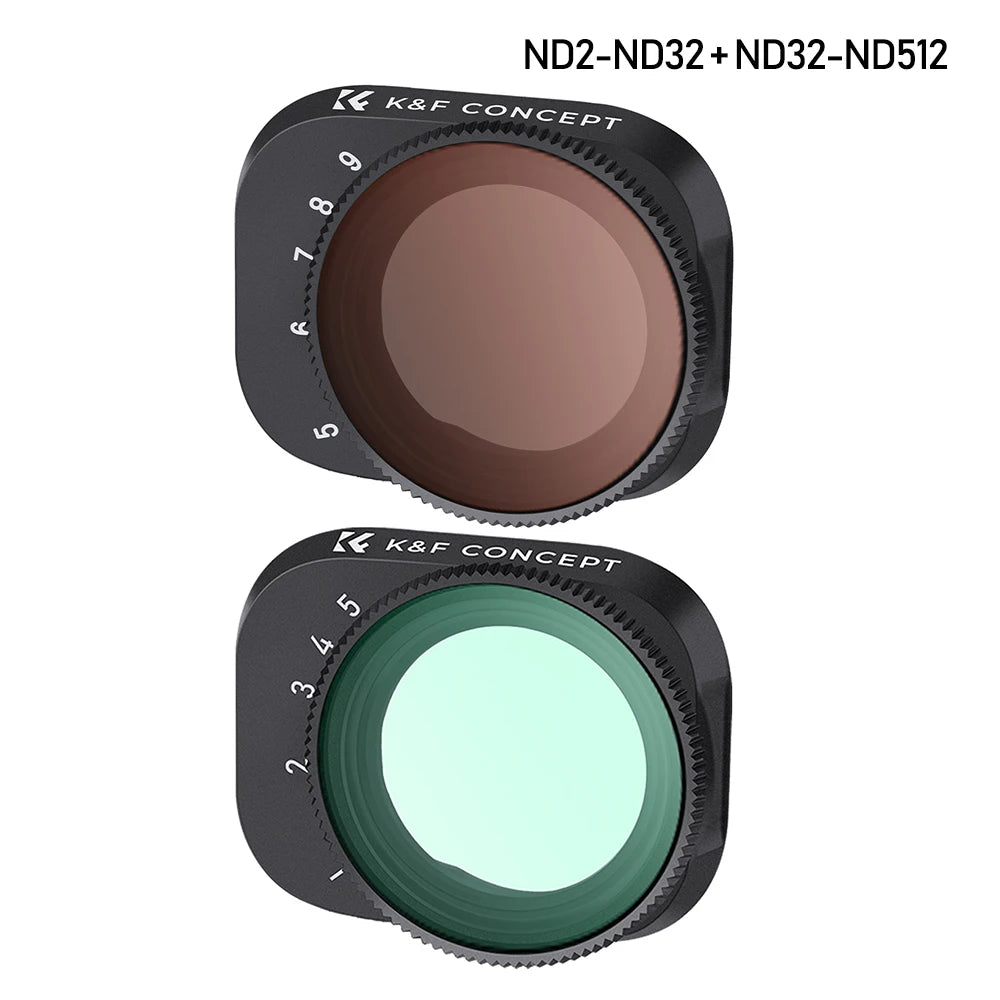 DJI Mini 3 Pro Variable ND Filter Kit - Premium Optical Glass Lens 2 Pcs Set Tidesmit