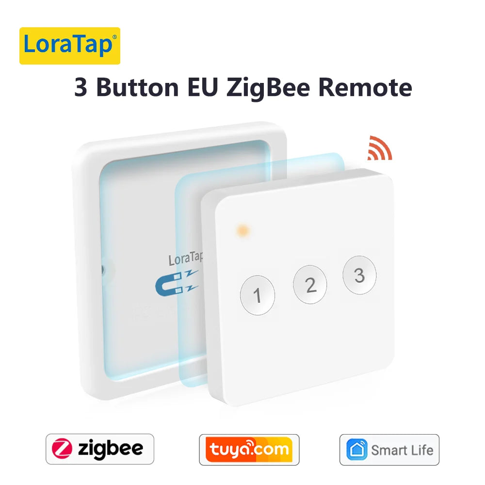 ZigBee Smart Scene Switch Wireless Remote Controller | Tidesmit EU 3 Button EU Remote China Mainland Tidesmit