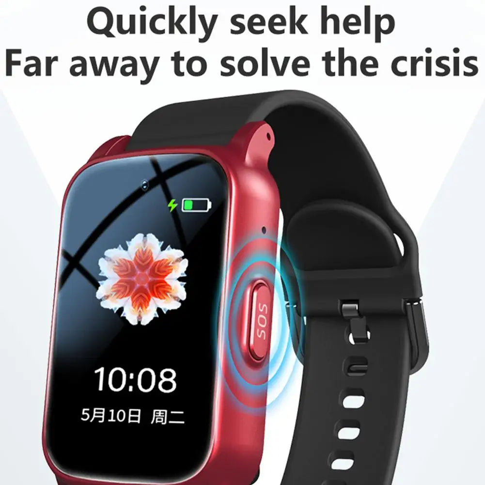 Elderly Smart Watch With Fall Detection GPS Tracking SOS Alert HD Video Call Waterproof Fitness Heart Rate Monitor For Seniors