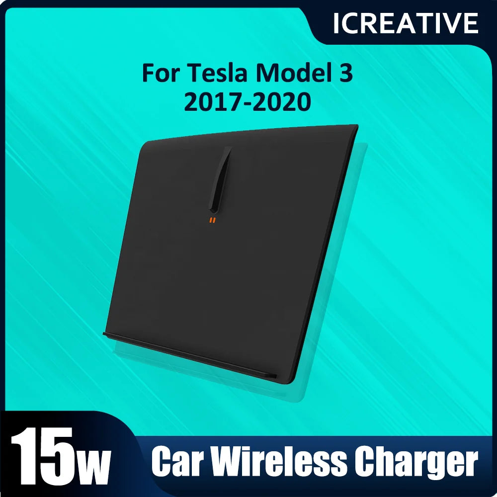 Wireless Charger for Tesla Model 3 2017-2020 | 15W Fast Qi Charging Pad Tidesmit