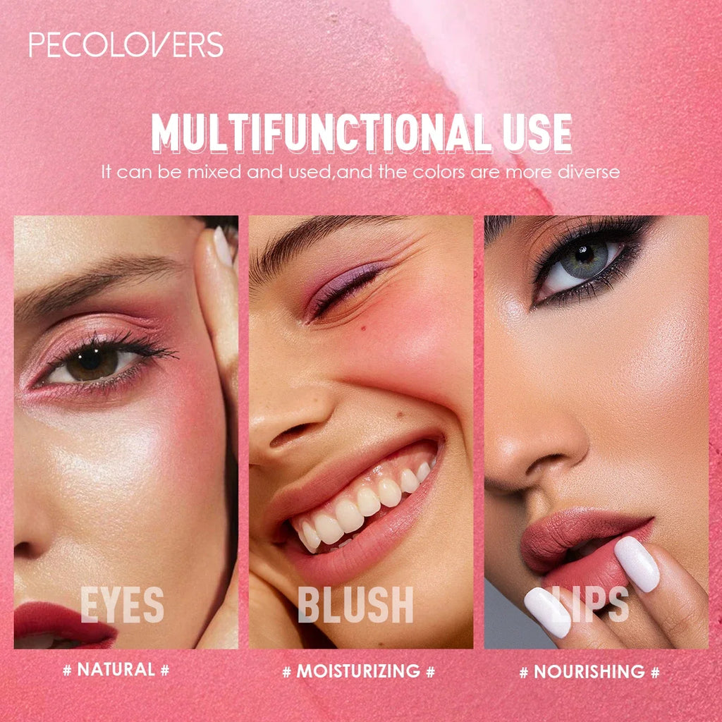 Tidesmit waterproof matte blusher for face makeup showing natural finish swatch for cheeks eyes and lips