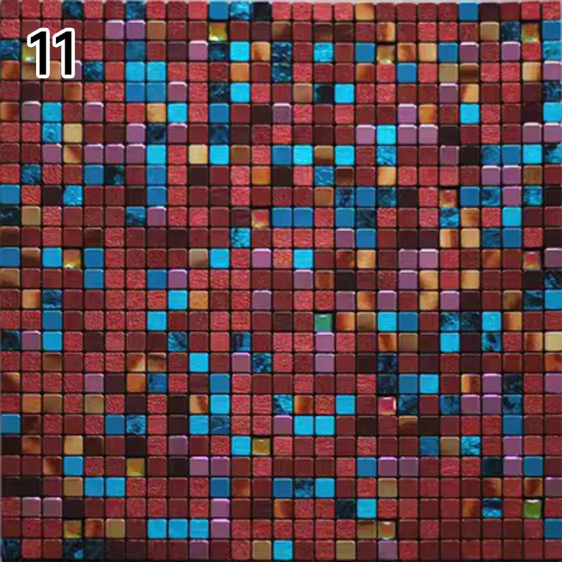 30X30Cm Self Adhesive Mosaic Wall Decal Waterproof Kitchen Bathroom Wallpaper Wall Stickers Small Lattice Crystal Sticker Tile