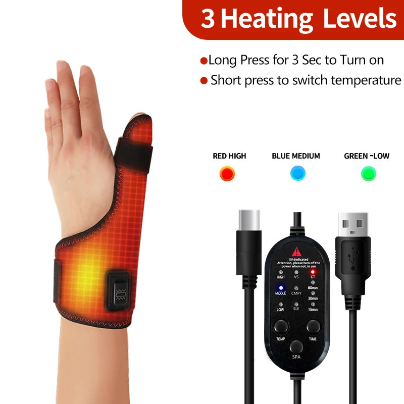 Electric Thumb Support Massager with Heat Therapy for Joint Wellness Relaxation Treatment Tidesmit