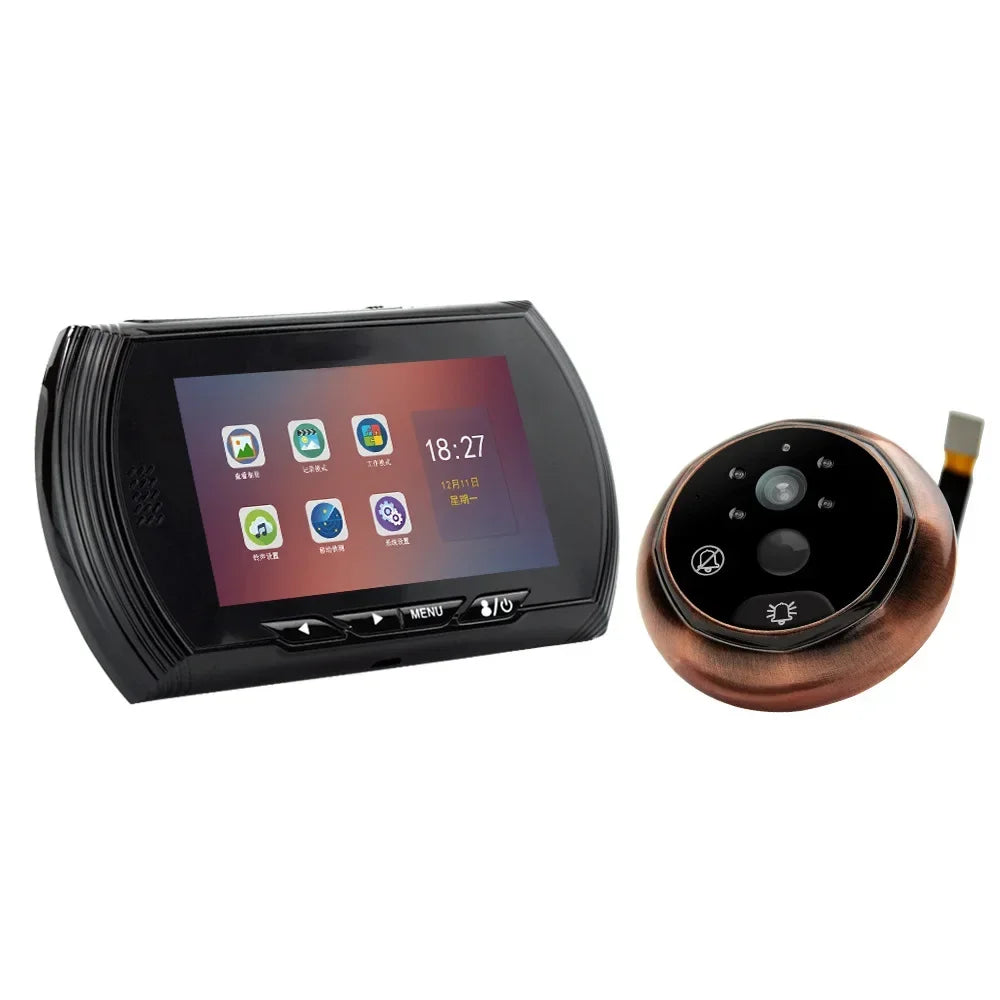 4.5 Inch Smart Digital Door Station Camera Infrared Night Vision Doorbell Door Eye Video Recording Peephole Viewer Doorbell