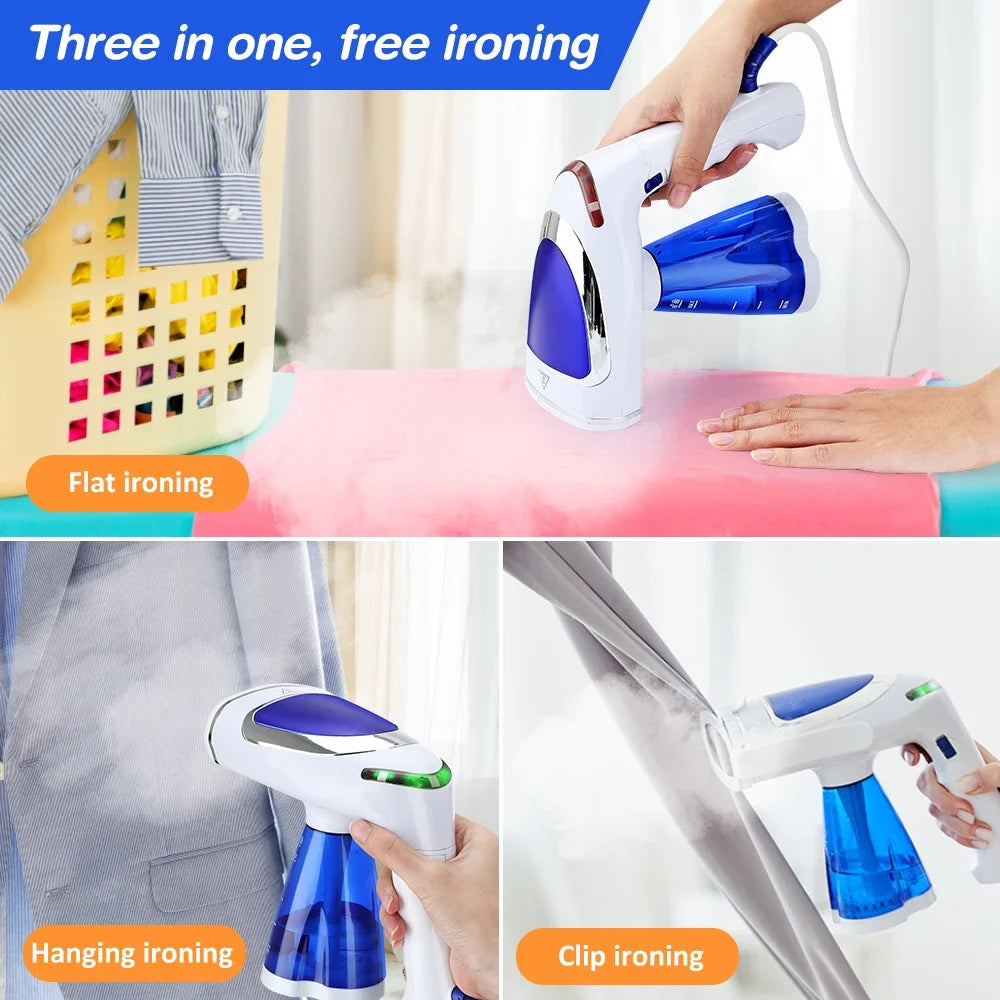 Tidesmit 1600W portable foldable garment steamer showing compact travel-ready design and ergonomic steam handle