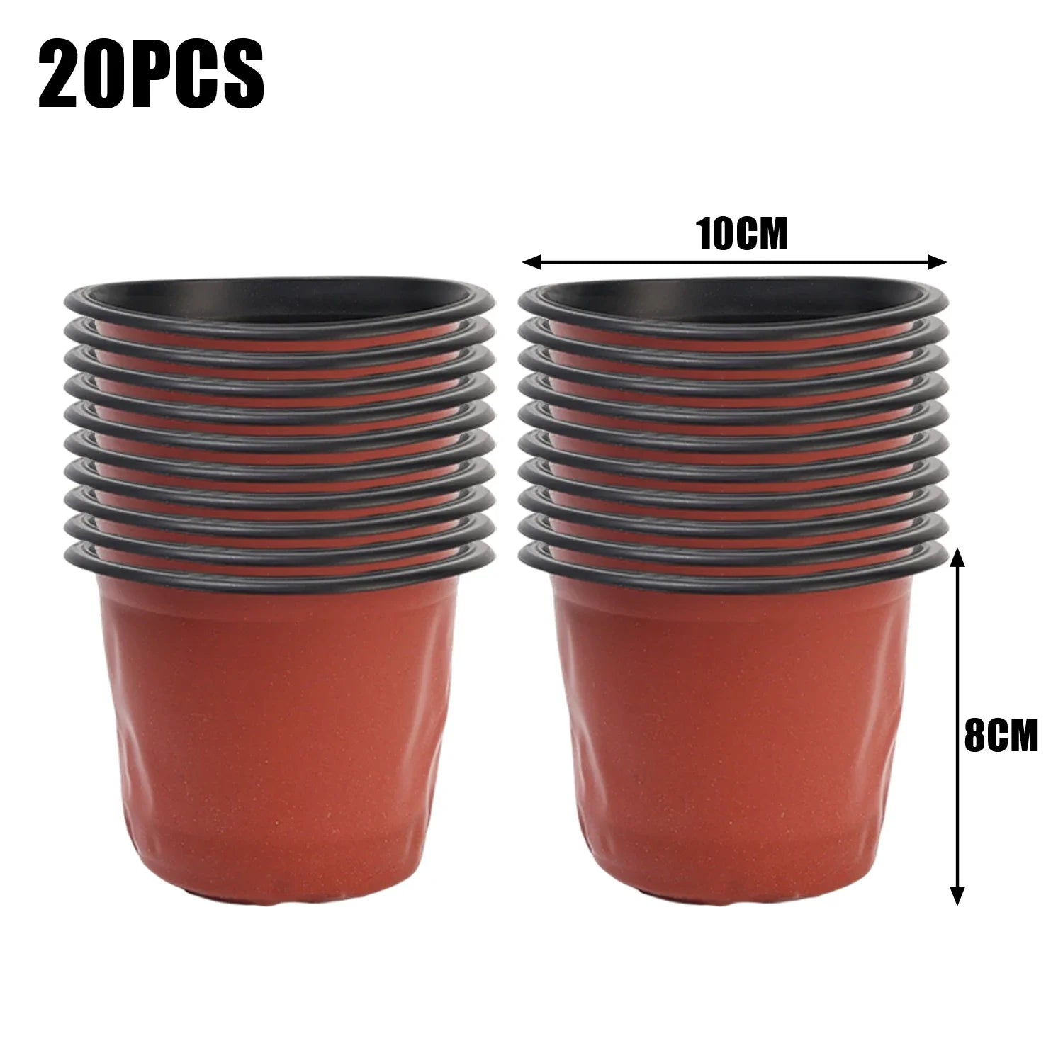 100-20PCS Plastic Nursery Pots With Holes Garden Succulents Cuttings Transplanting Pot Reusable Seedling Flower Plant Containers