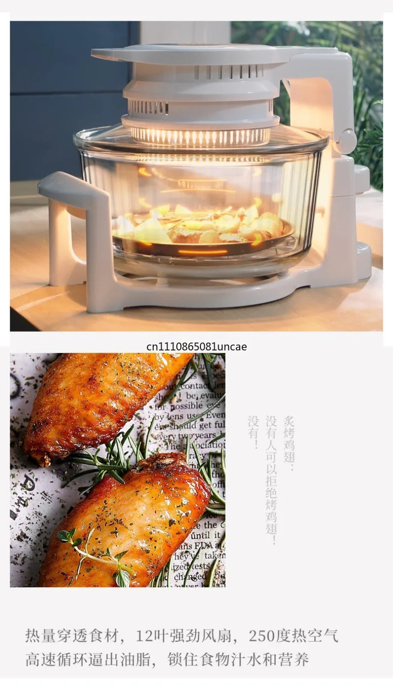 For 17L Visible Glass Air Fryer Large Capacity Multifunctional Household Chips Baking Cooking Machine