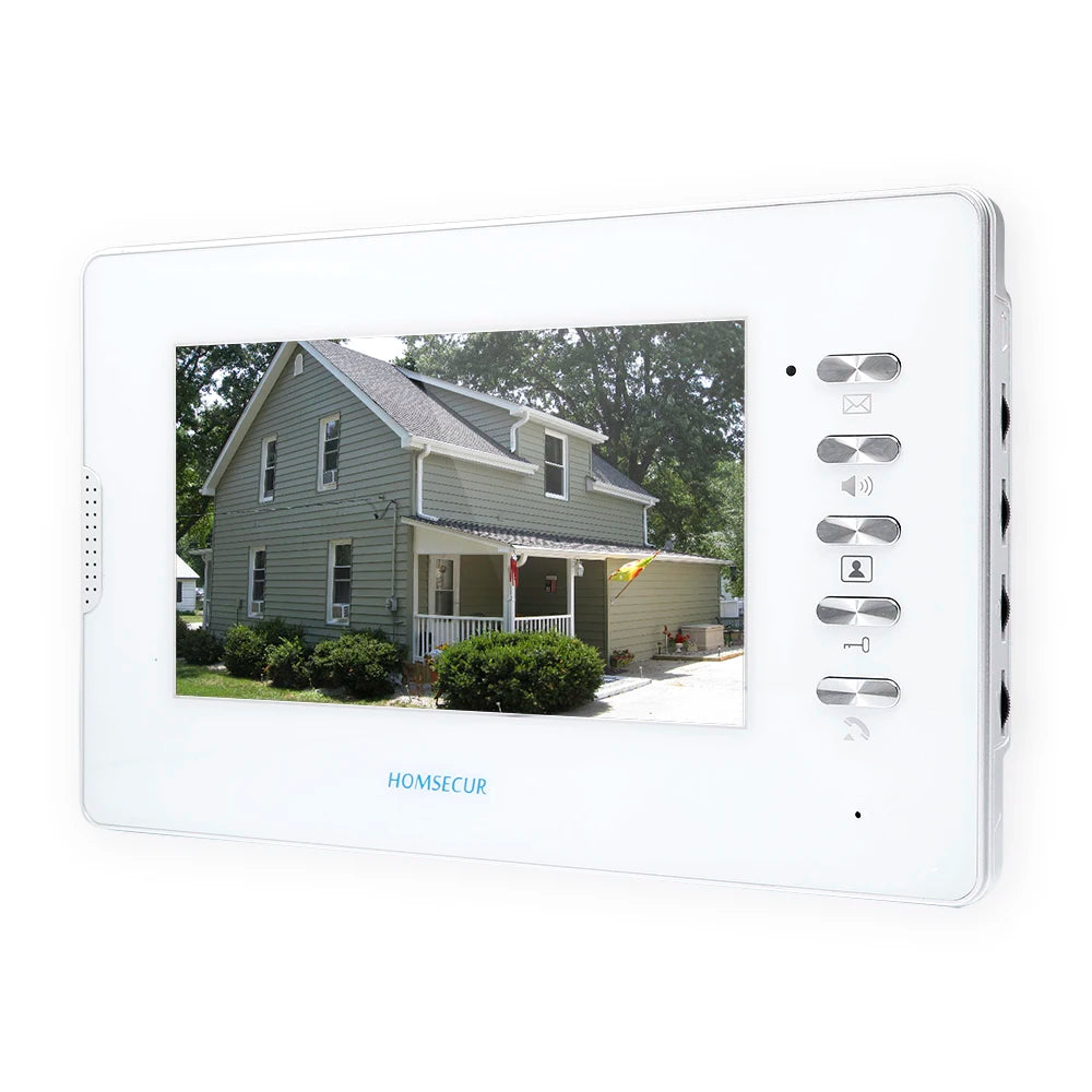 HOMSECUR XM702-W 7" TFT LCD Indoor Monitor V70D-W for XSL Video Door Phone Intercom Hand-free Home Villa Doorbell