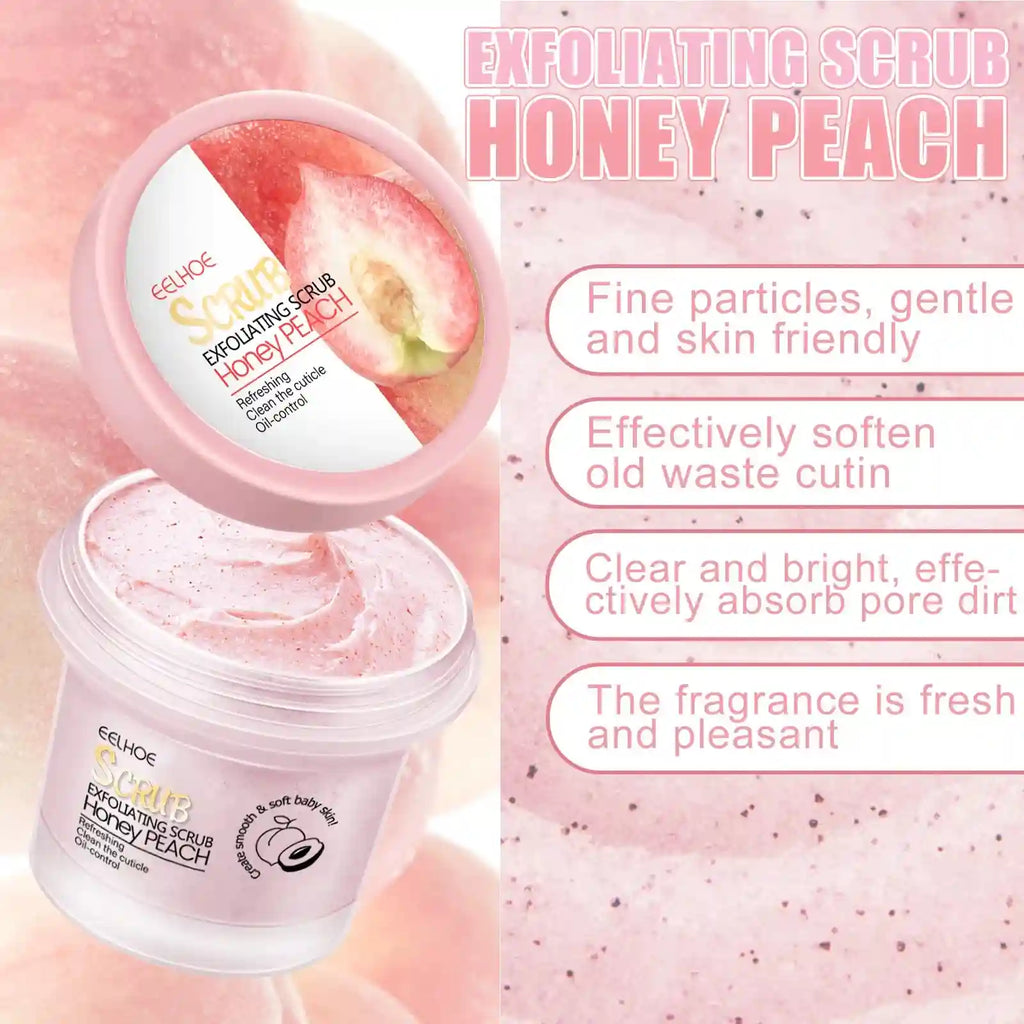 Peach Exfoliating Body Scrub – Natural Gel Polish 100g Scrubs Treatments Tidesmit